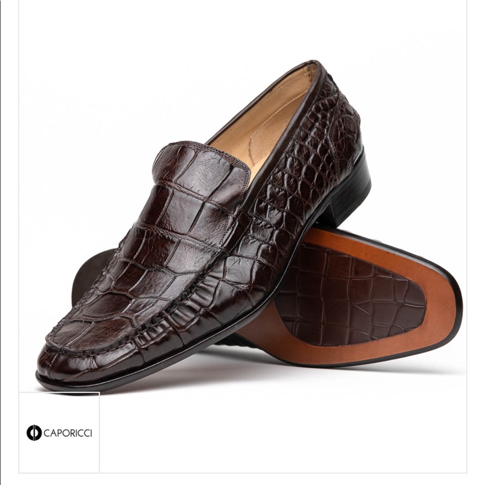 Caporicci 940 Real Alligator Loafers Brown